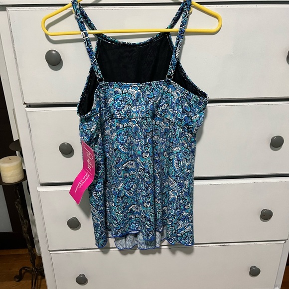 Blue Patterned Swim Top - Picture 2 of 7